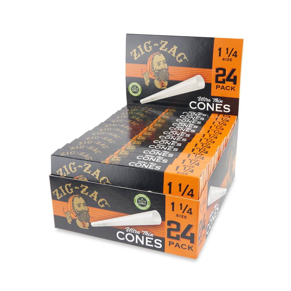 Zig Zag 1 ¼ Size Ultra Thin Pack of 24 Cones – 12ct Display