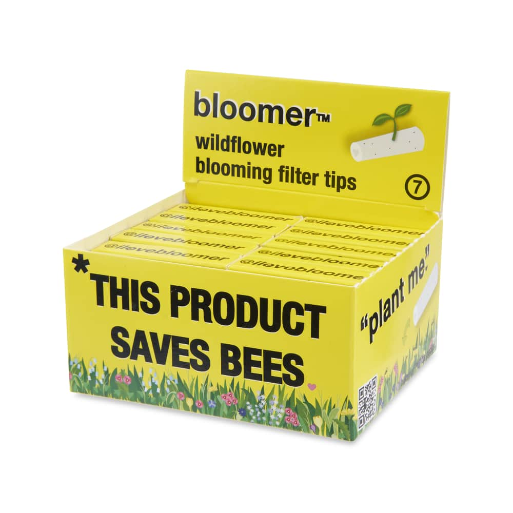 Bloomer Wax 7pk Filter Tips with Wildflower Seeds – 12ct Display