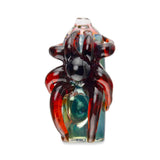 Custom Glass 5” Gold Fumed Red Octopus Hand Pipe