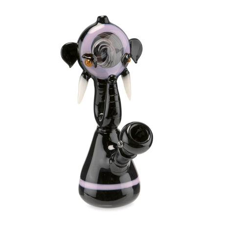 Custom Glass 6” Black and Pink Elephant Rig Water Pipe
