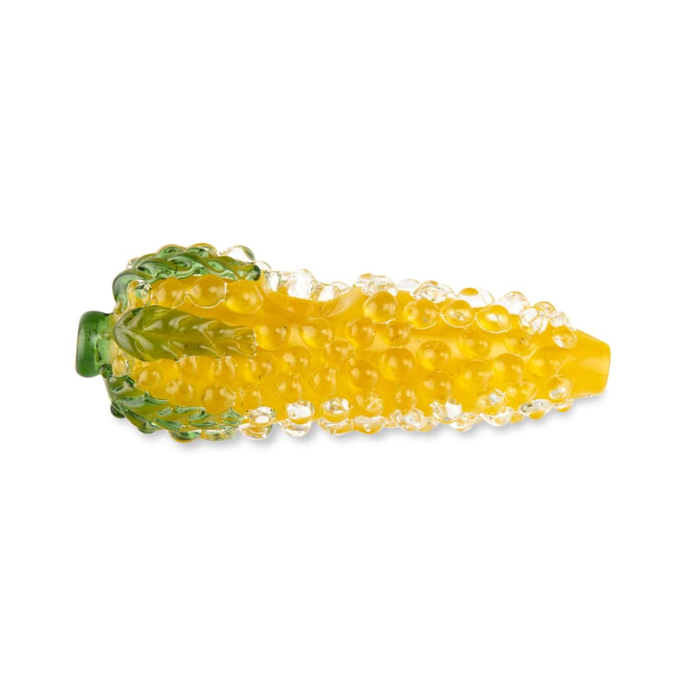 Custom Glass 5” Yellow and Green Corn on the Cob Hand Pipe