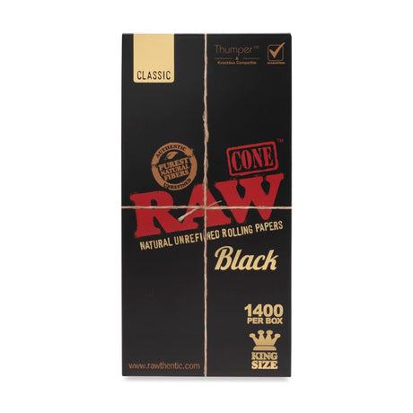 RAW Classic Black King Size Bulk Cones Box - 1400ct
