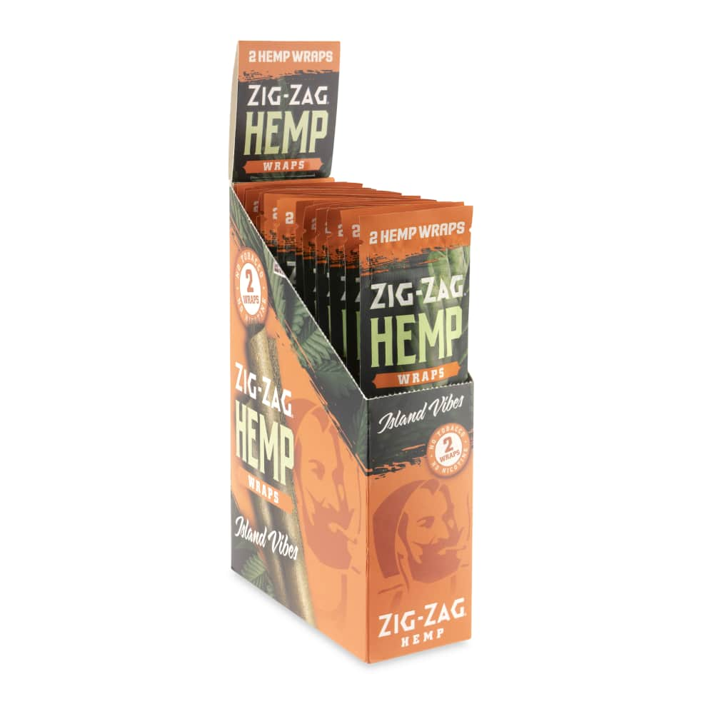 Zig Zag 2pk Island Vibes Hemp Wrap Display – 25ct