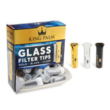 King Palm Glass Filter Tip 48ct Dispensing POP Display – Gold, Black, & Clear