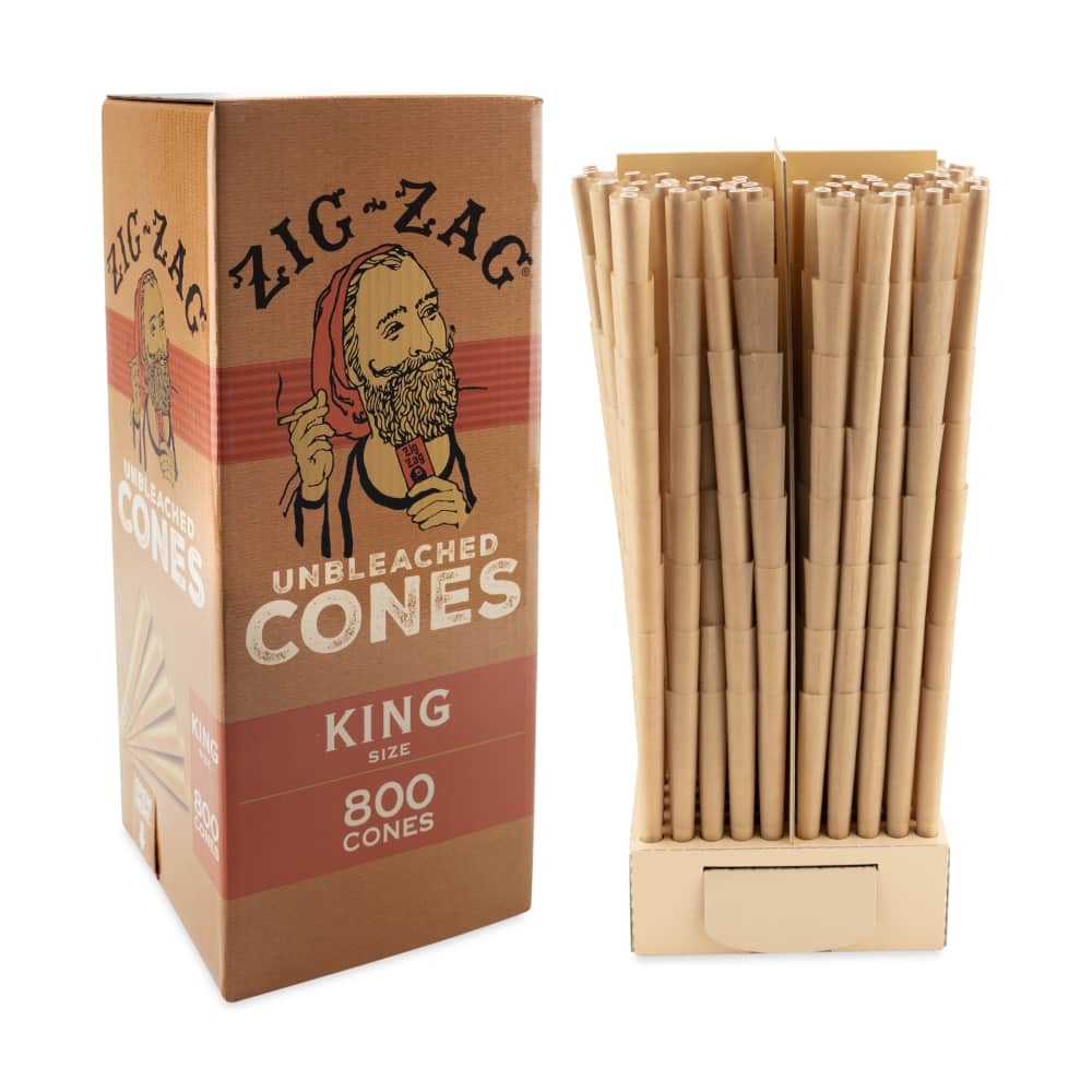 Zig Zag King Size Unbleached Bulk Cones  800ct Box