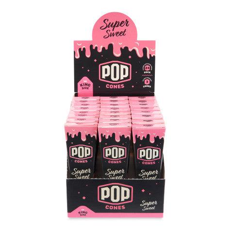 Pop Cones King Size 3pk Pre-Rolled Cones with Flavor Tip 24ct Display