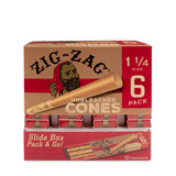 Zig Zag Unbleached 6pk 1 ¼ Size Cones Dispensing Display - 36ct