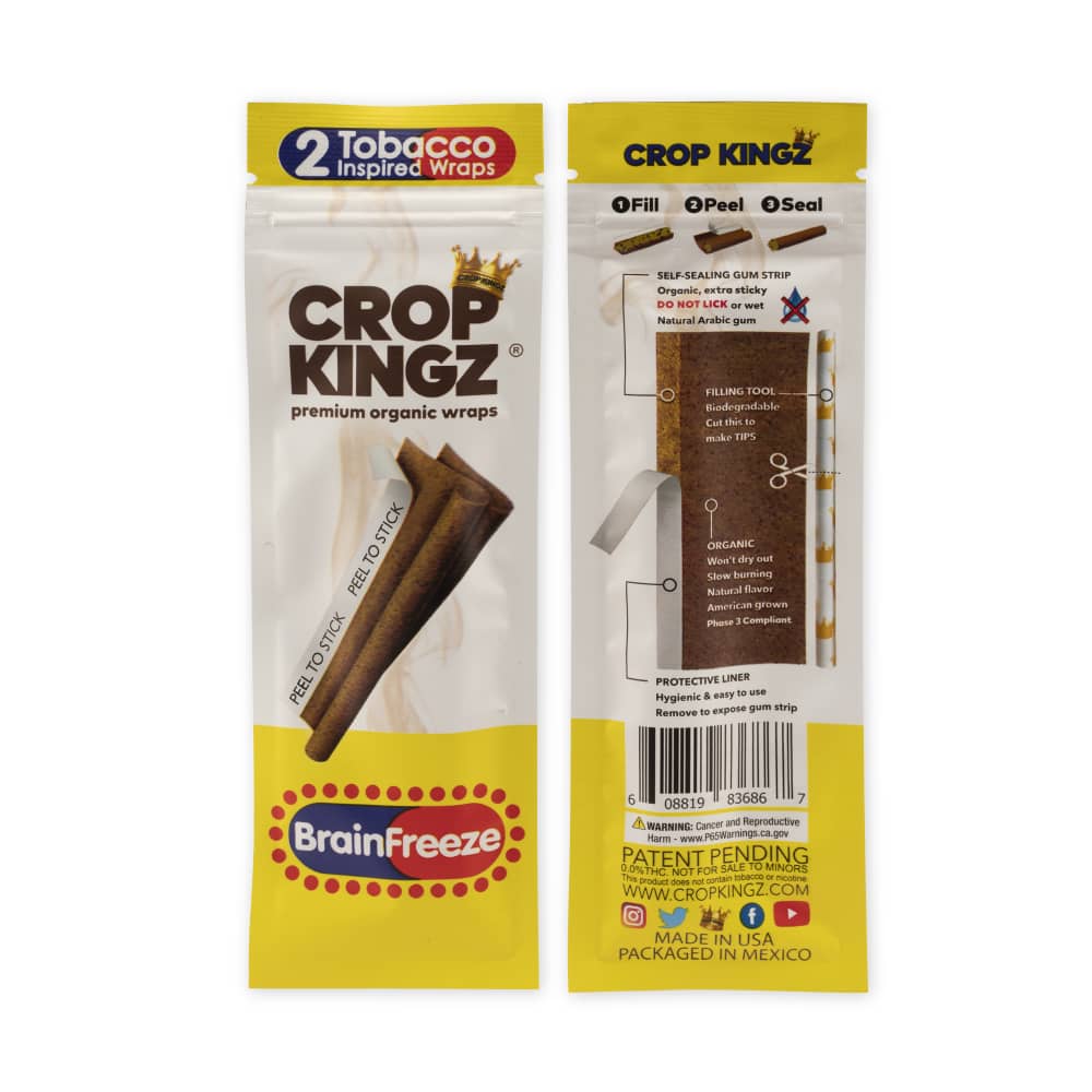 Crop Kingz Self-Sealing Tobacco-Inspired Organic Wraps 15ct Display