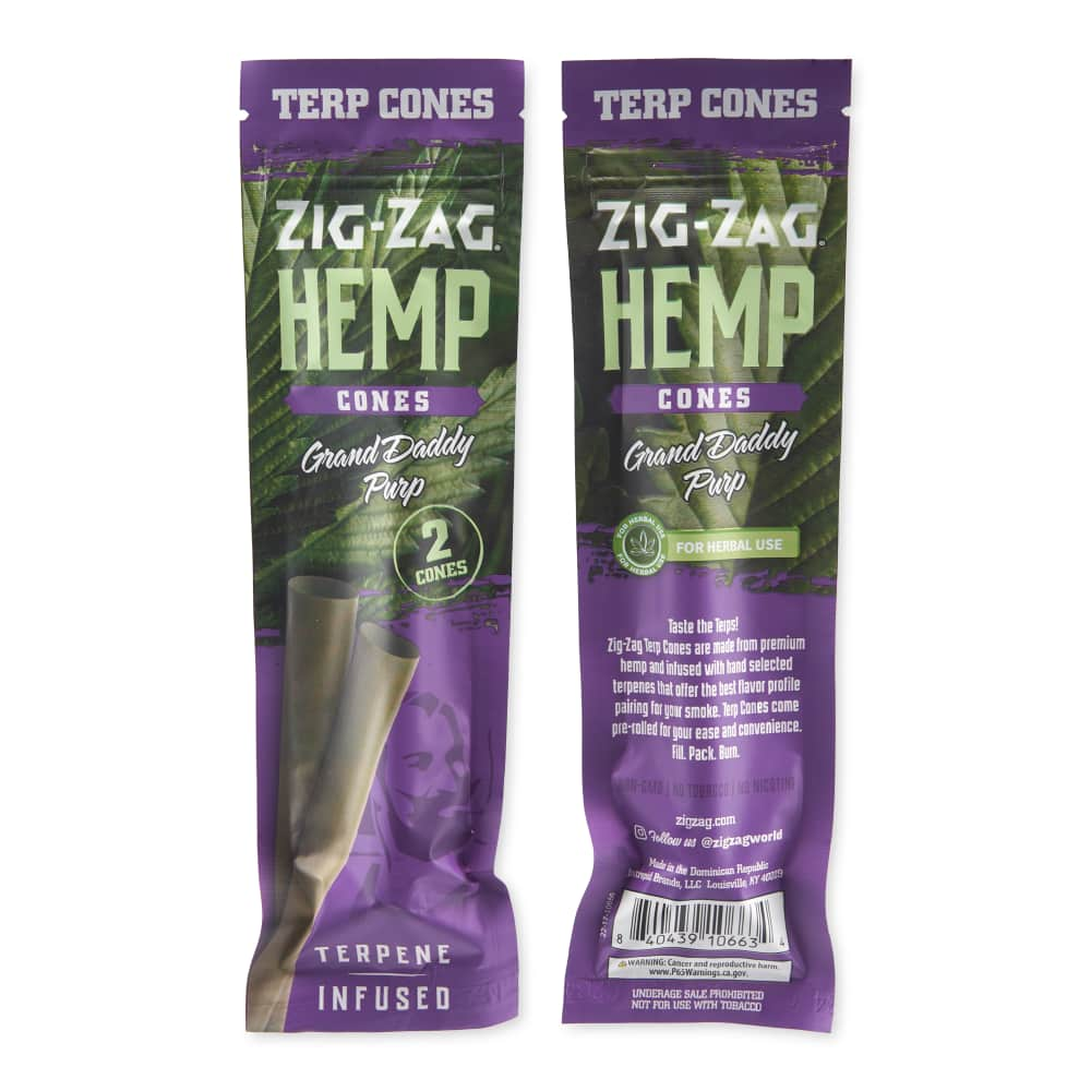 Zig Zag Terp-Infused 2pk Hemp Cones 15ct POP Display