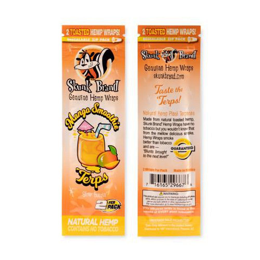 Skunk Brand Terp-Infused 2pk Pouch Mango Smoothie Hemp Wrap Counter Display  25ct