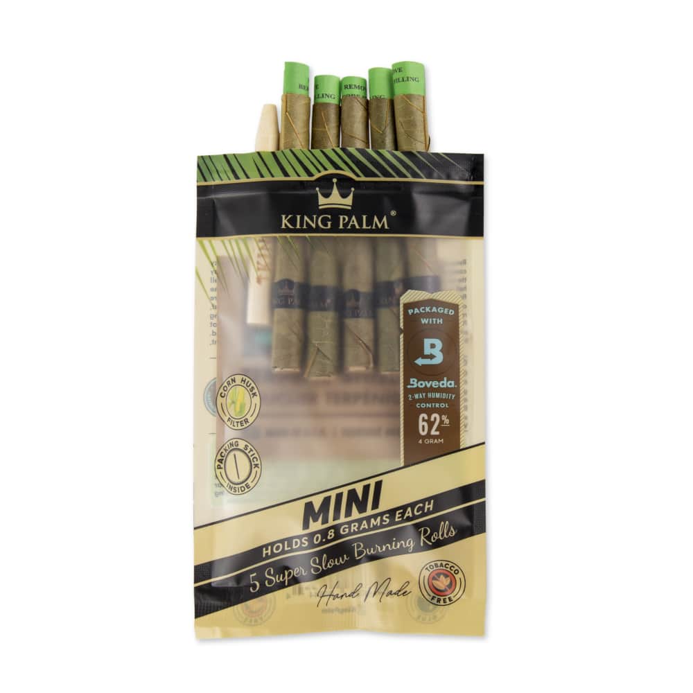 King Palm Mini Size Natural Pre-Rolled 5pk Leaf Tubes - 15ct