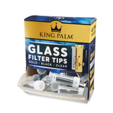 King Palm Glass Filter Tip 48ct Dispensing POP Display – Gold, Black, & Clear