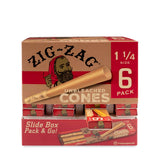 Zig Zag Unbleached 6pk 1 ¼ Size Cones Dispensing Display - 36ct