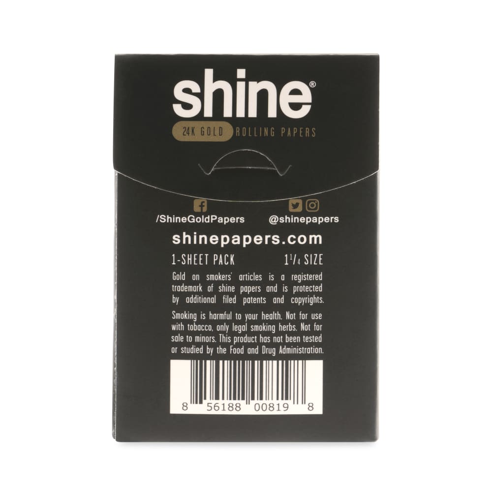 Shine 24K Gold 1 ¼ Size Rolling Papers – 1 Sheet Pack