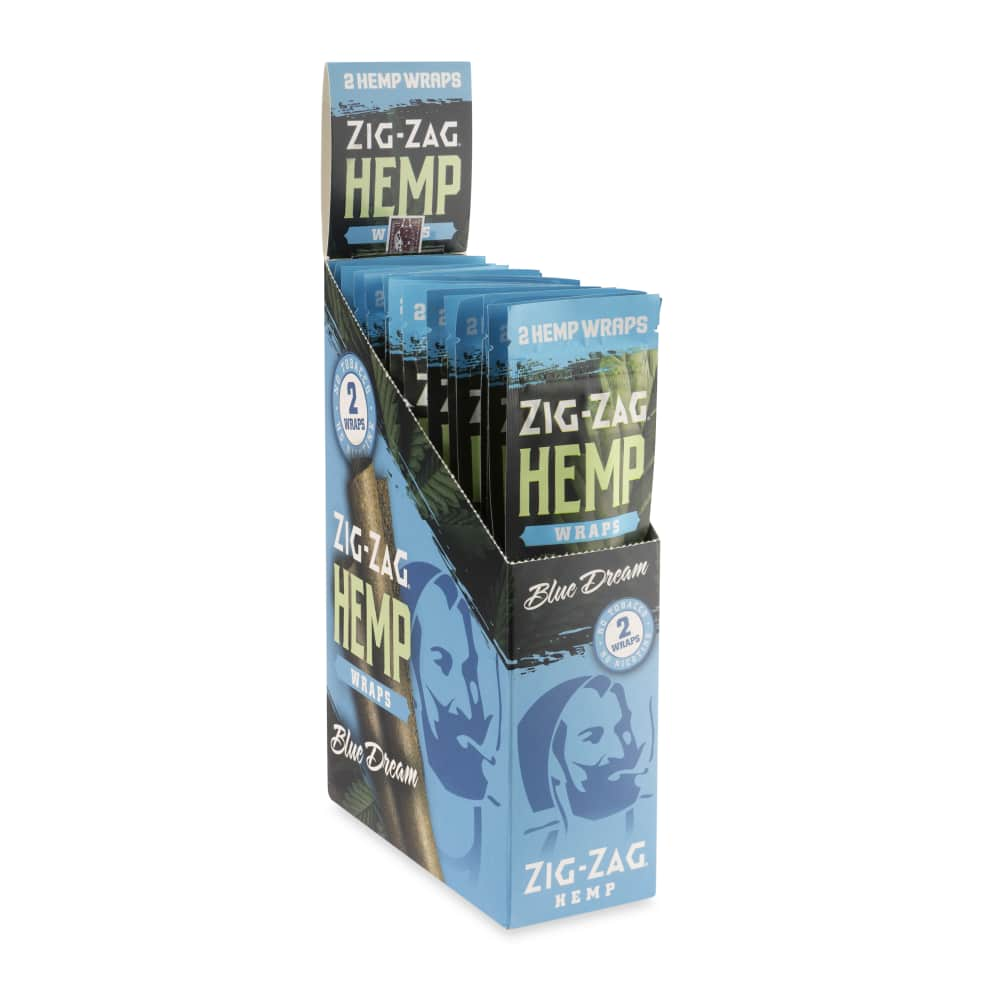 Zig Zag 2pk Blue Dream Hemp Wrap Display – 25ct