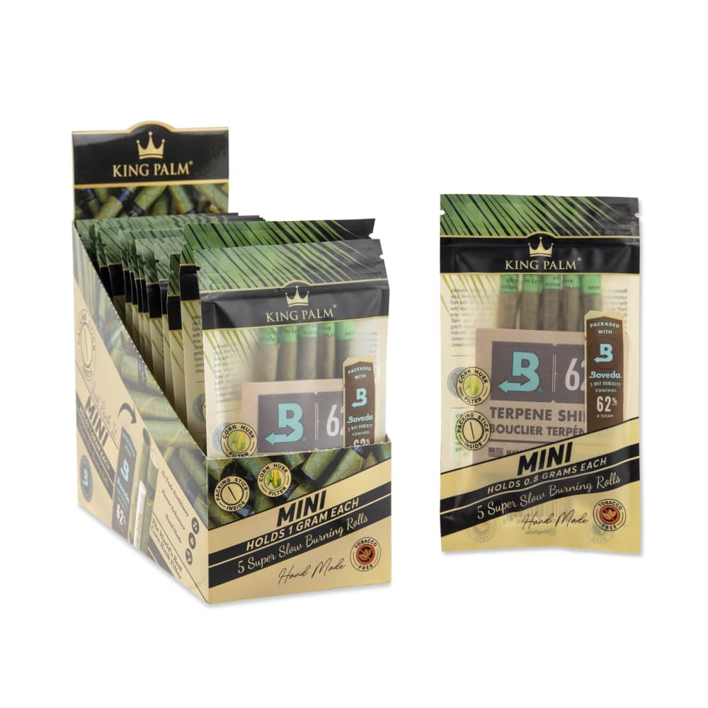 King Palm Mini Size Natural Pre-Rolled 5pk Leaf Tubes - 15ct