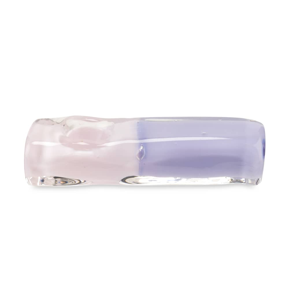 Custom Glass 3.5” Pink and Purple Slyme Tube Brick Hand Pipe