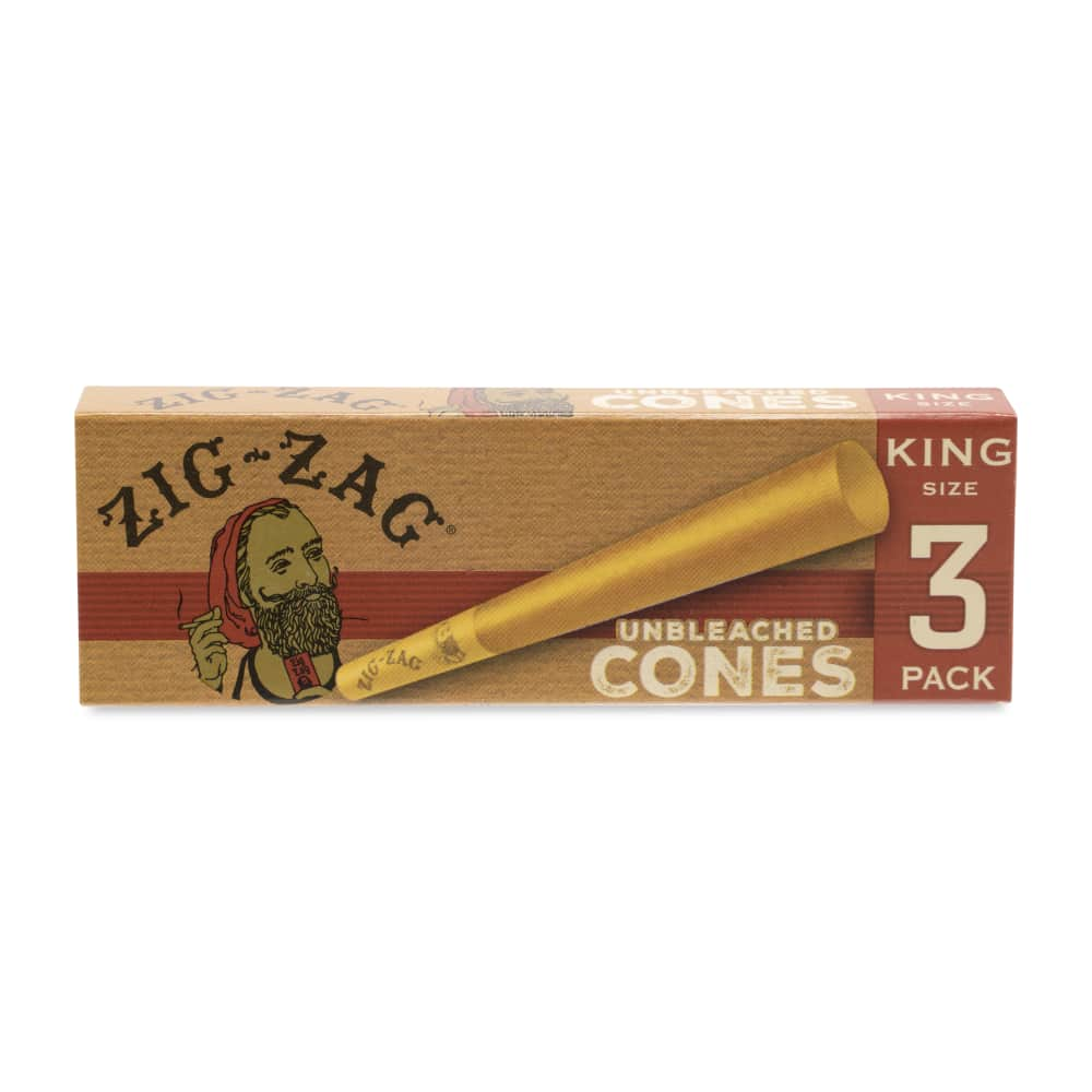 Zig Zag Unbleached 3pk King Size Cones Dispensing Display - 36ct