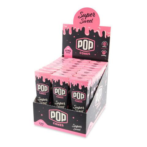 Pop Cones King Size 3pk Pre-Rolled Cones with Flavor Tip 24ct Display