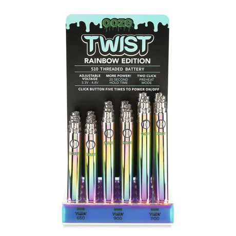 Ooze Twist Battery Display - 24ct - Rainbow