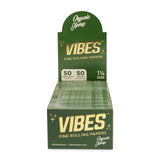 Vibes Papers 1 ¼ Size Organic Hemp Rolling Papers and Vibes Tips Display  50ct