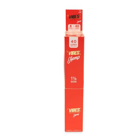 Vibes Cones 1 ¼ Size 40pk Pre-Rolled Cones Display – 8ct