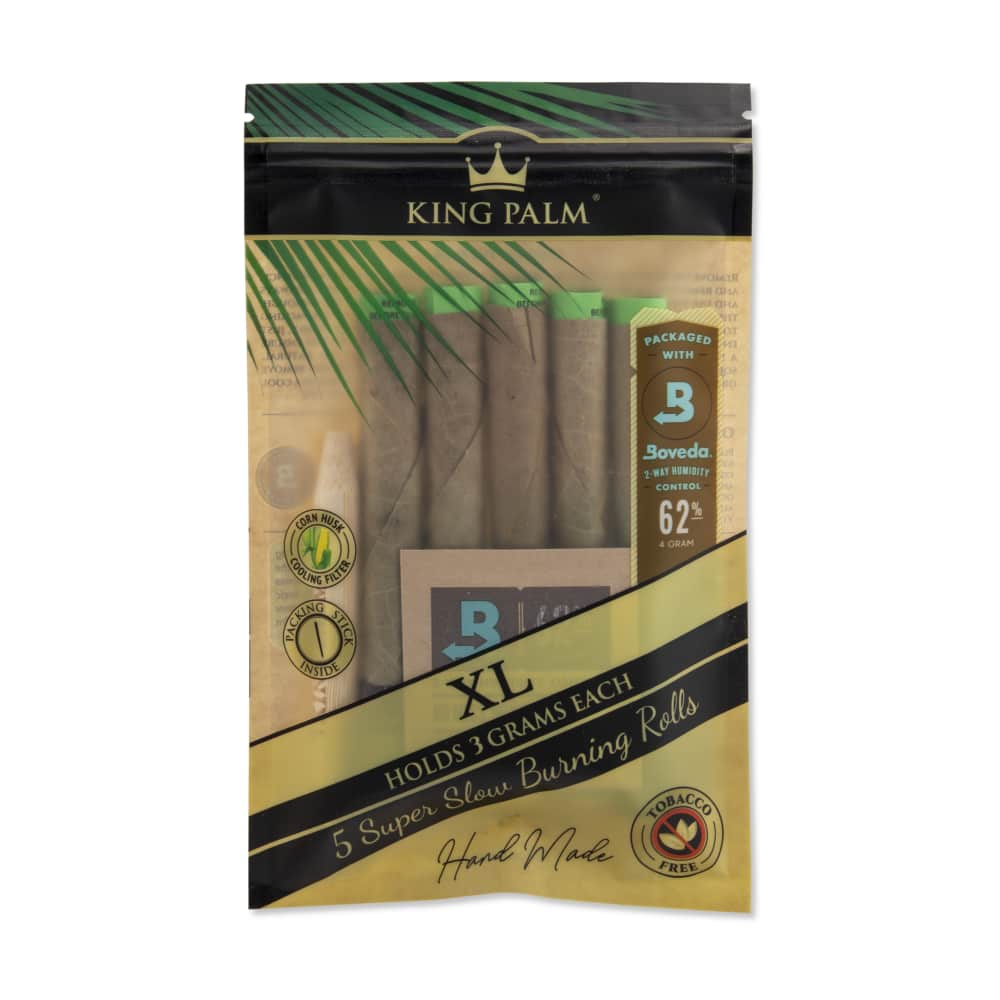 King Palm XL Size Natural Pre-Rolled 5pk Leaf Tubes - 15ct