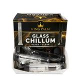 King Palm Glass Chillum 24ct Dispensing POP Display - Black & Clear