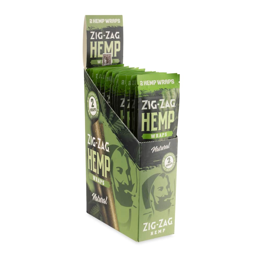 Zig Zag 2pk Natural Hemp Wrap Display – 25ct