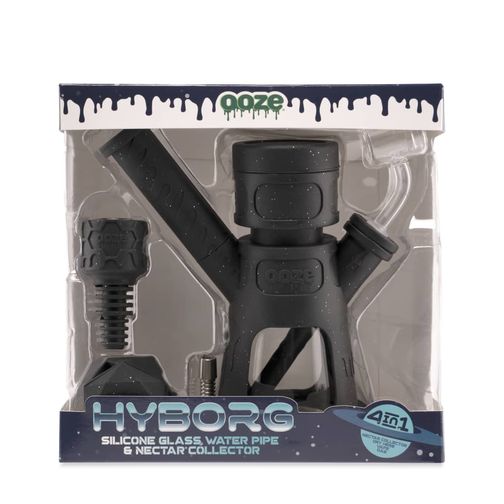 Ooze Hyborg Silicone Glass 4-in-1 Hybrid Water Pipe and Nectar Collector