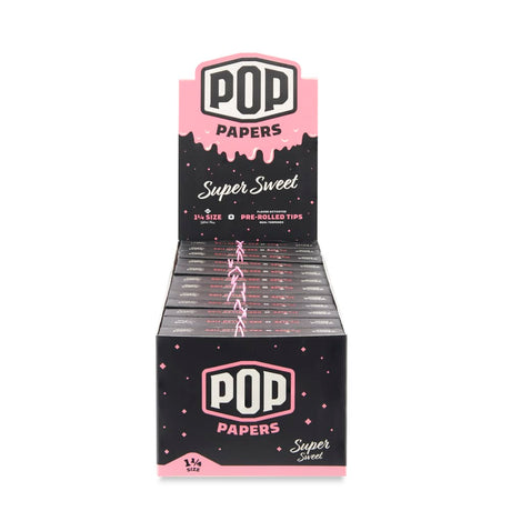 Pop Papers 1 ¼ Size Rolling Papers with Pre-Rolled Flavor Filter Tips 24ct Display