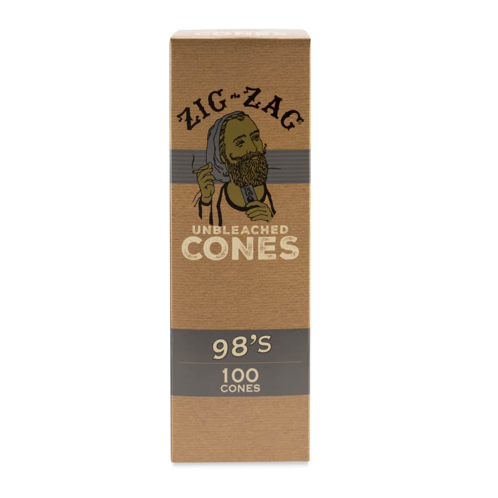 Zig Zag 98s Size Unbleached Mini Bulk Cones  100ct