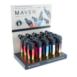 Maven Alpha Butane Torch Lighter 15ct Display – Assorted Chrome