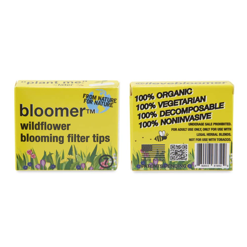 Bloomer Wax 7pk Filter Tips with Wildflower Seeds – 12ct Display